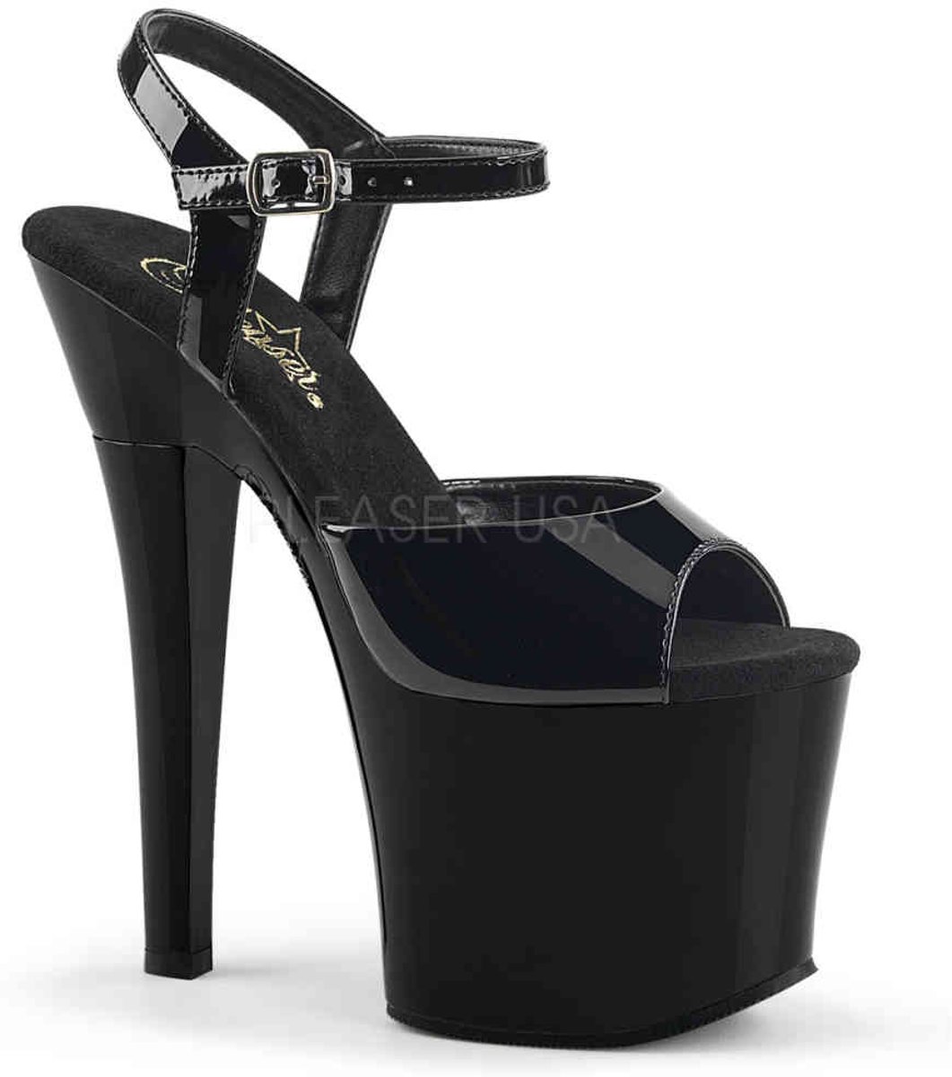 EU 37 = US 7 | RADIANT-709 | 7 Heel, 3 1/4 PF Ankle Strap Sandal